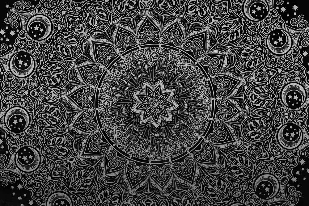 Εικόνα Oriental Mandala σε ασπρόμαυρο - 120x80