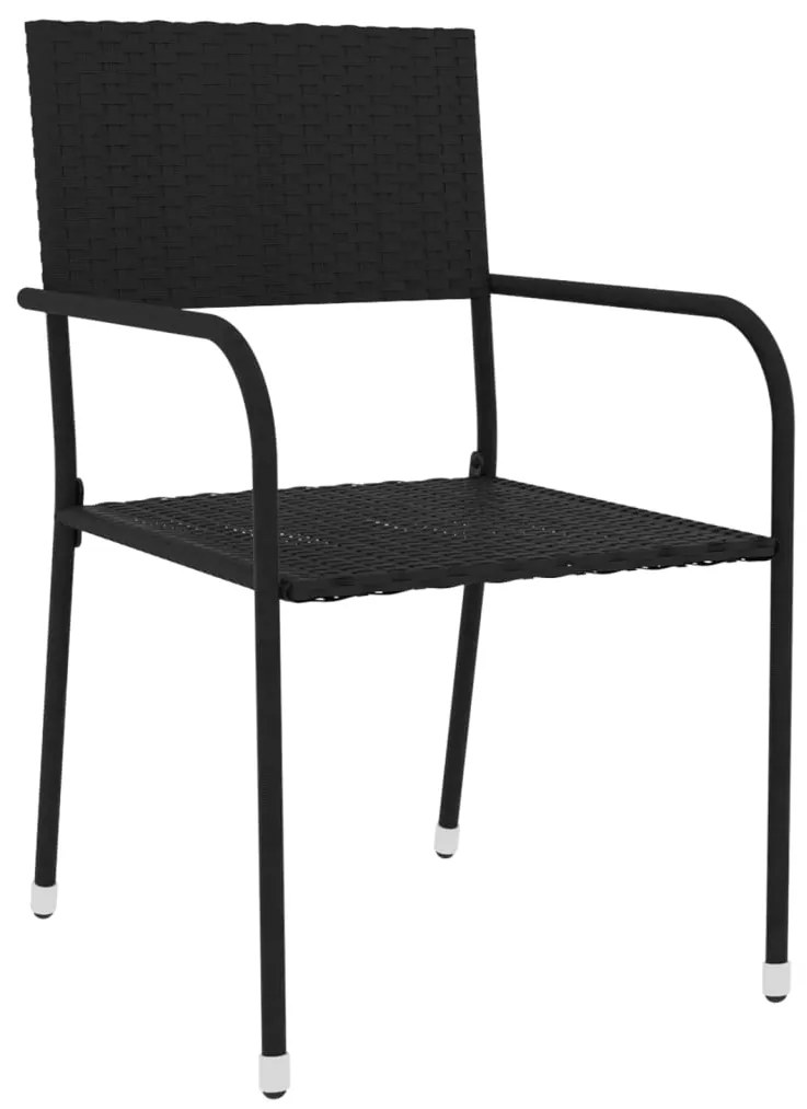 vidaXL Σετ Τραπεζαρίας Κήπου 3 Τεμαχίων Μαύρο από Συνθετικό Ρατάν