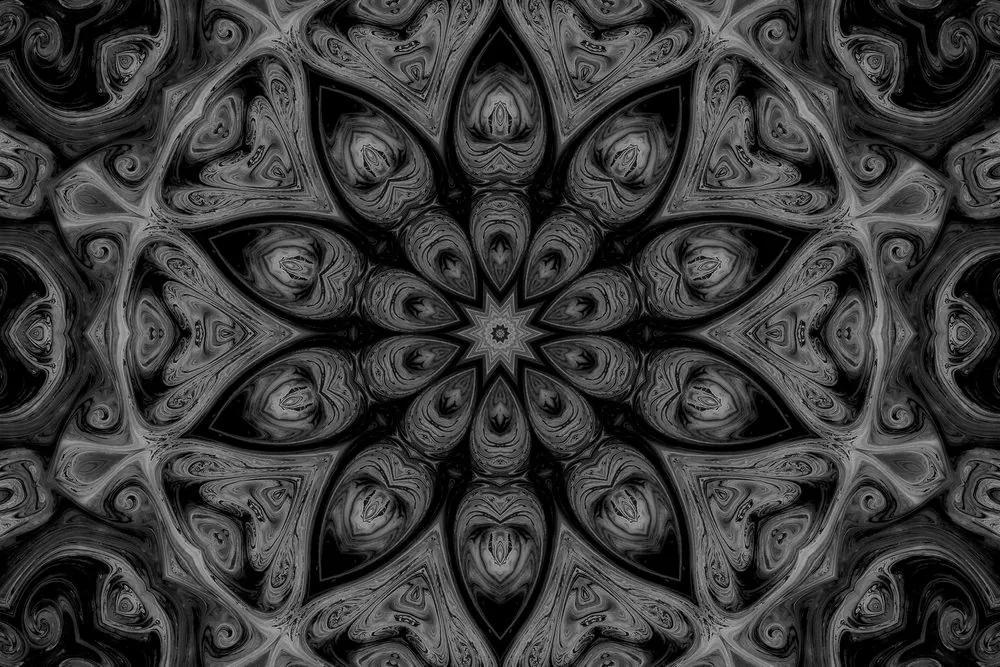 Εικόνα υπνωτικής Mandala σε ασπρόμαυρο - 120x80