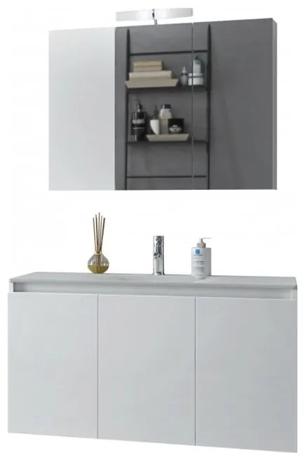 DROP Σετ επιτοίχιου επίπλου μπάνιου, Verona 90, Λευκό, Drop DROP986572