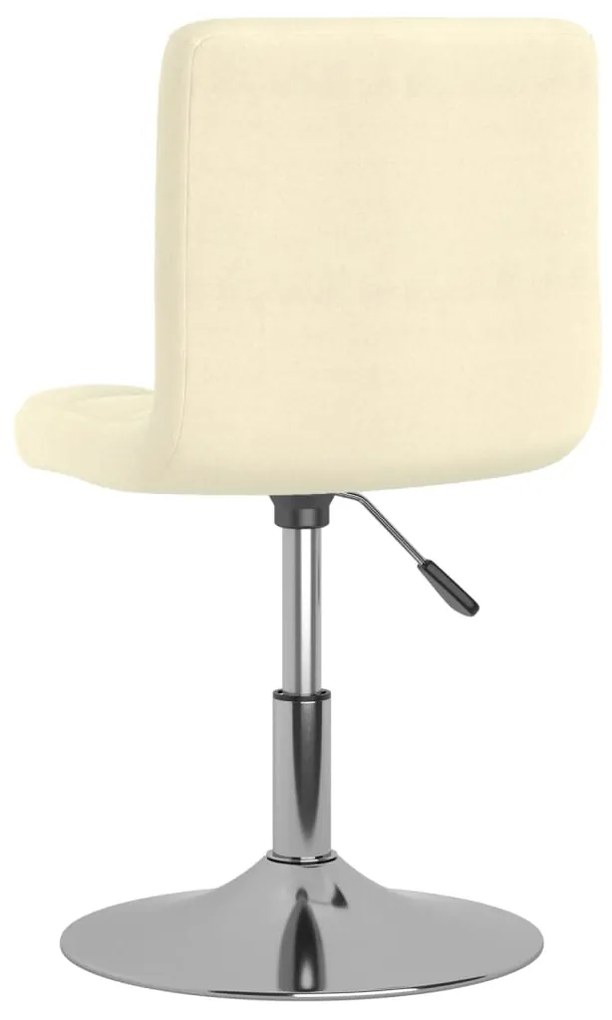 vidaXL Καρέκλα Τραπεζαρίας Περιστρεφόμενη Κρεμ Υφασμάτινη