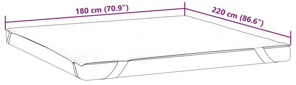 Προστατευτικό στρώματος Λευκό 180x220 εκ. Αδιάβροχο - Λευκό