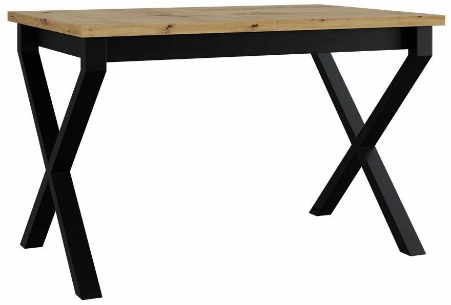 Τραπέζι Victorville 300, Μαύρο, Artisan βελανιδιά, 75x80x140cm, 39 kg, Επιμήκυνση, Πλαστικοποιημένη μοριοσανίδα, Μέταλλο | Epipla1.gr