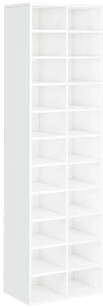 vidaXL Παπουτσοθήκη Γυαλιστερό Λευκό 54 x 34 x 183 εκ. από Επεξ. Ξύλο