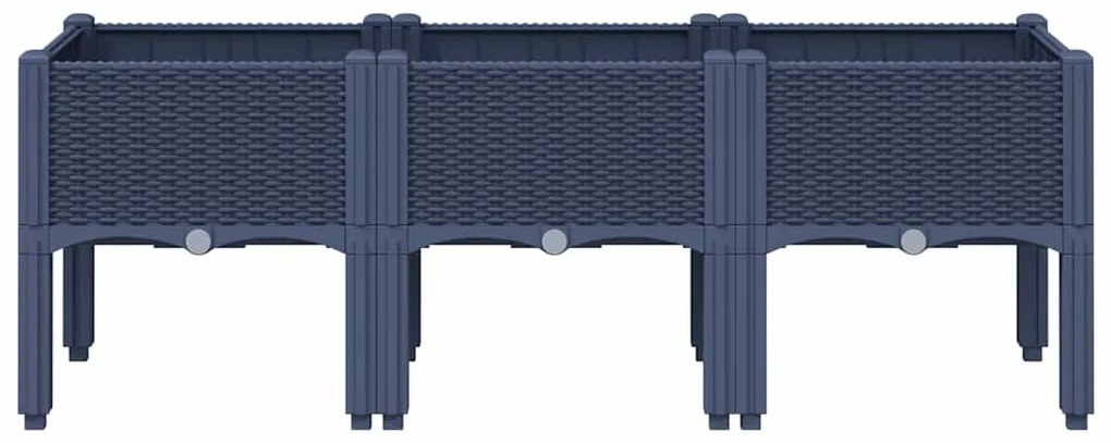 vidaXL Ζαρντινιέρα Κήπου με Πόδια Μπλε Γκρι 120x40x42 εκ. Πολυπροπυλένιο