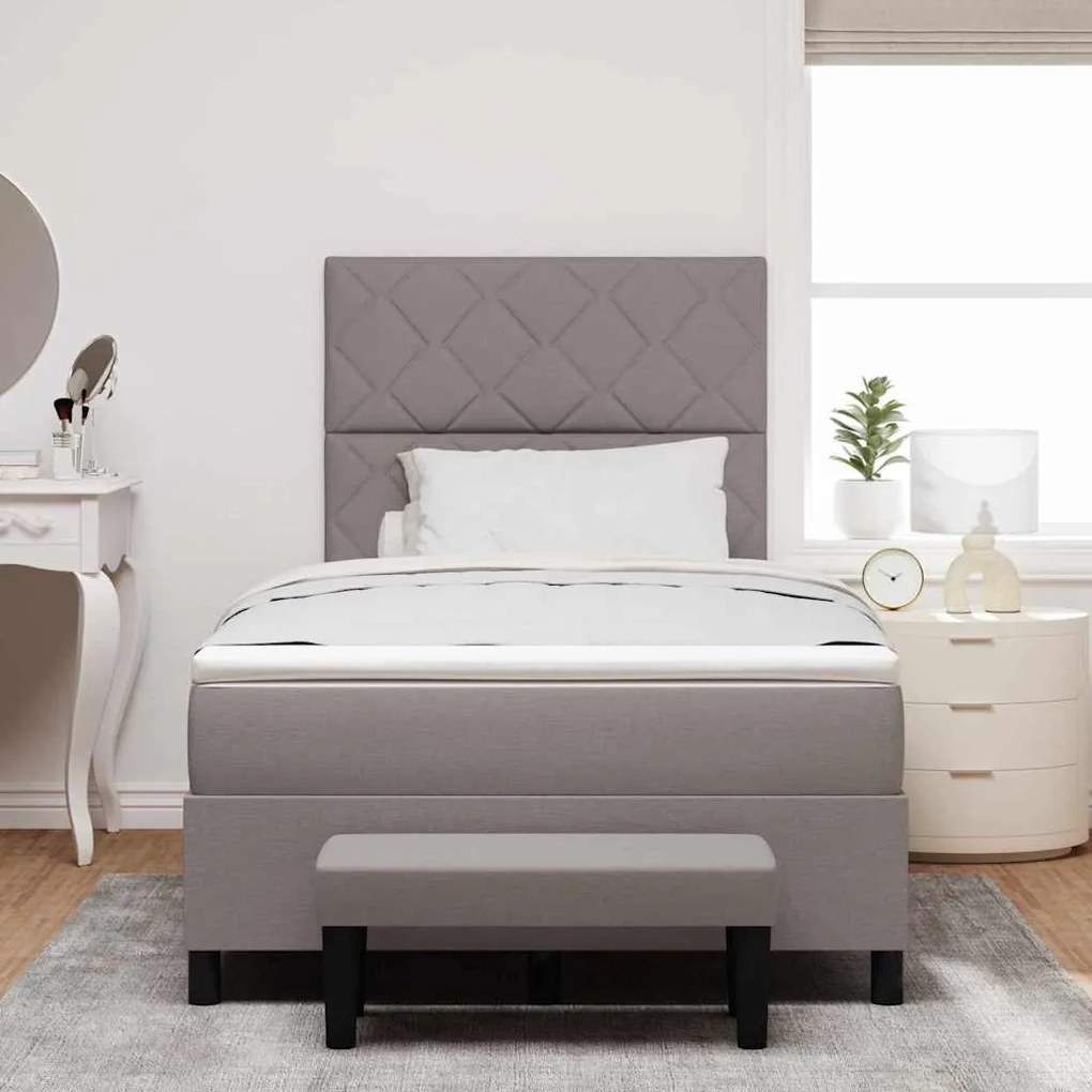 vidaXL Κρεβάτι με ελατήρια με στρώμα Taupe 120 x 200 cm ύφασμα