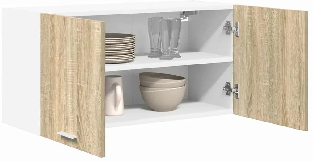 vidaXL Κρεμαστό ντουλάπι με αποθήκευση Δρύς Sonoma 80 x 31 x 40 εκ