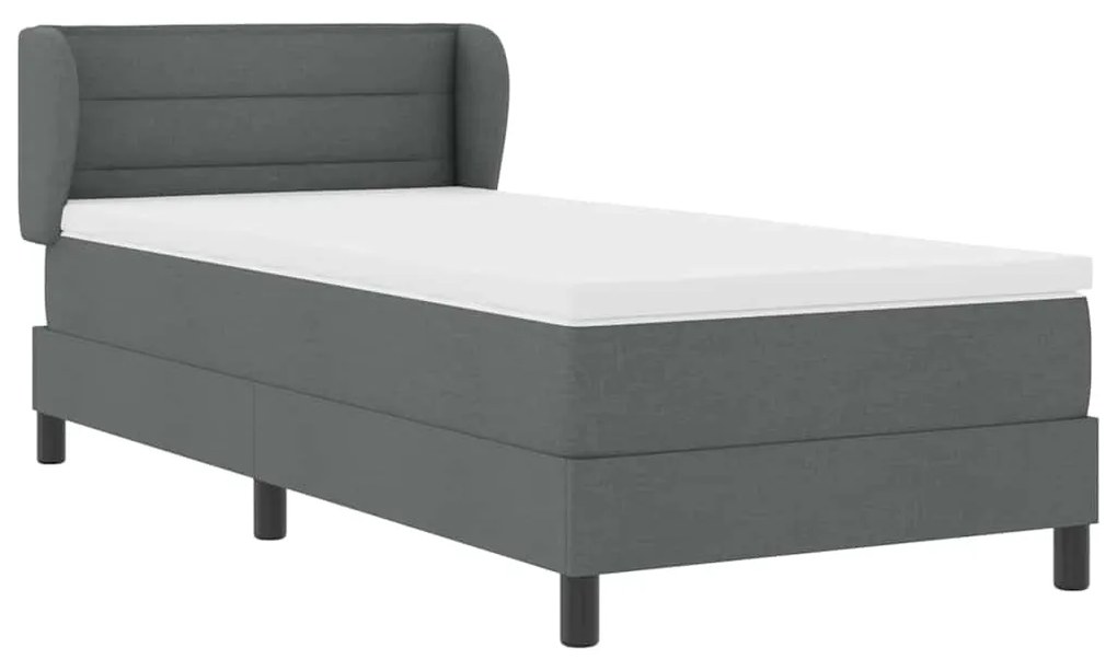 vidaXL Κρεβάτι box spring με στρώμα Σκούρο γκρι 80 x 200 cm ύφασμα