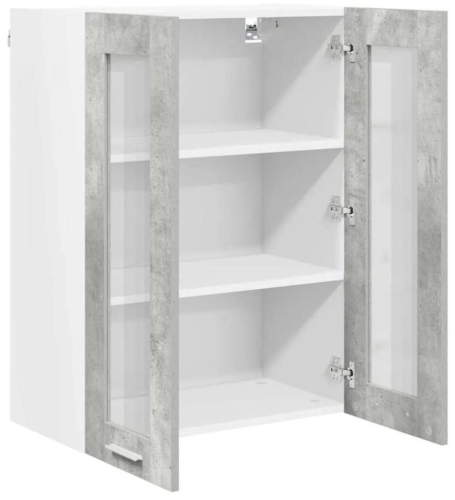 vidaXL Κρεμαστό ντουλάπι με αποθήκευση Σκυρόδεμα Γκρι 60 x 31 x 80 εκ.