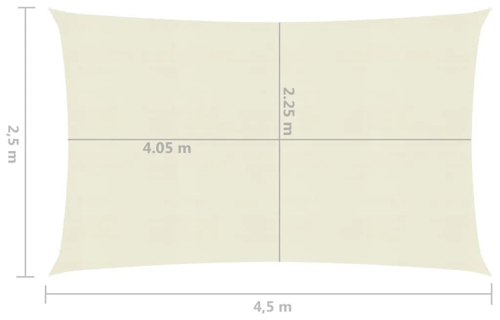 Πανί Σκίασης Κρεμ 2,5 x 4,5 μ. από HDPE 160 γρ./μ²  - Κρεμ