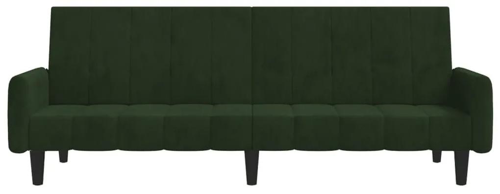 Καναπές Κρεβάτι Διθέσιος Σκούρο Πράσινο Βελούδινος - Πράσινο