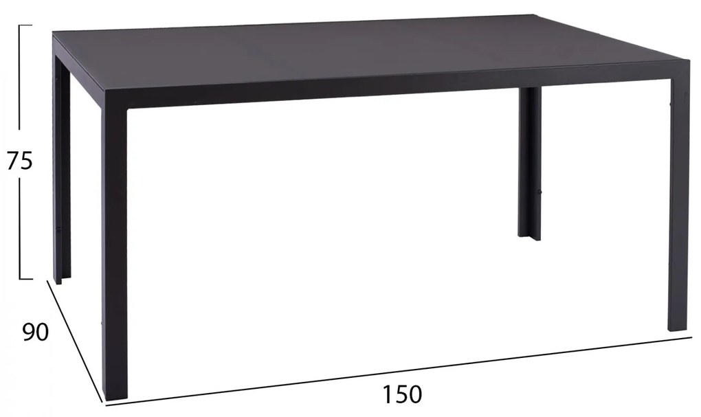 Σετ κήπου Τραπεζαρία HM11526.01 7 τεμ Γκρί με Τραπέζι 150x90x75 εκ. & 6 Καρέκλες με Σχοινί Μπέζ