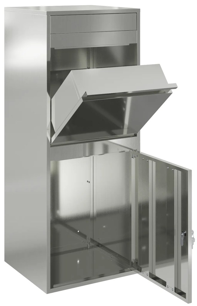 vidaXL Θυρίδα Πακέτων Μαύρο 41 x 38 x 103 εκ Γαλβανισμένος χάλυβας