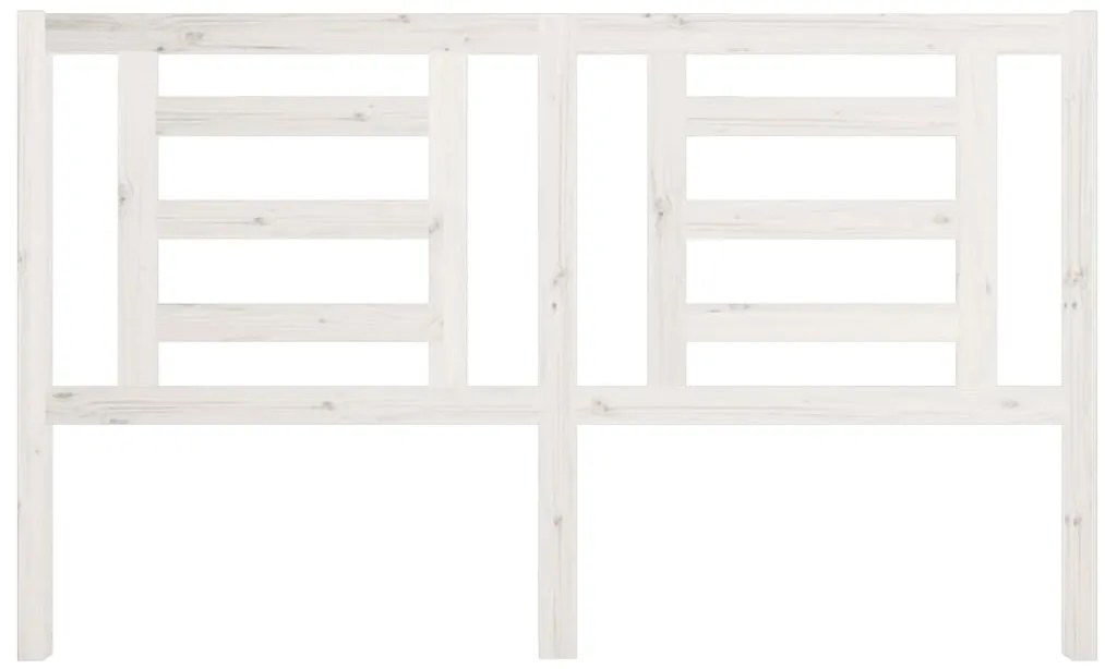 vidaXL Κεφαλάρι Κρεβατιού Λευκό 166 x 4 x 100 εκ. Μασίφ Ξύλο Πεύκου