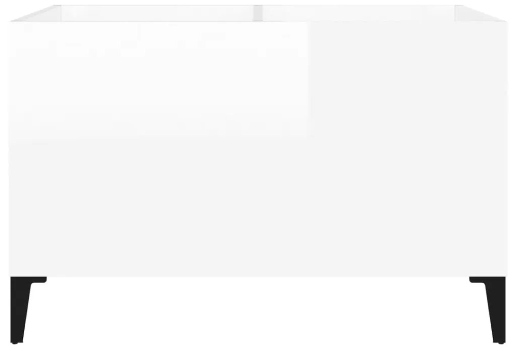 vidaXL Δισκοθήκη Γυαλιστερή Λευκή 74,5x38x48 εκ. Επεξεργασμένο Ξύλο