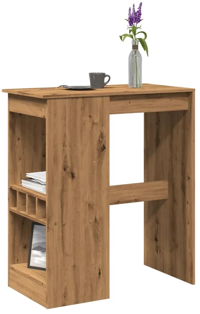 vidaXL Τραπέζι Μπαρ με Ράγες Δρυς 90x47,5x103,5 εκ. Επεξεργ. Ξύλο