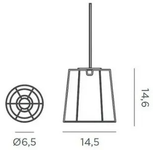 Κρεμαστό Φωτιστικό Οροφής LED 3W IP44 3000K Mini Conta New Garden LUMMCH015KXWNW Μπεζ