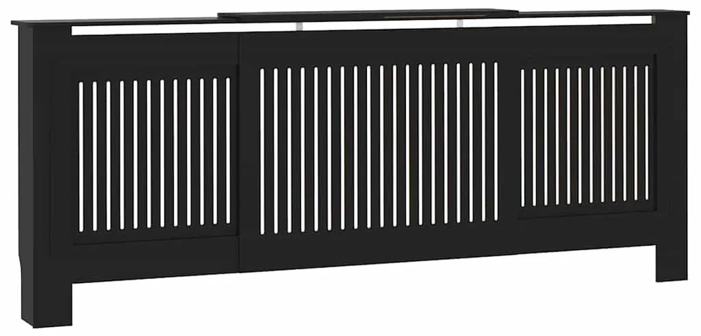 vidaXL Καπάκι Καλοριφέρ 2 pcs Μαύρο 205 x 20,5 x 81,5 εκ.