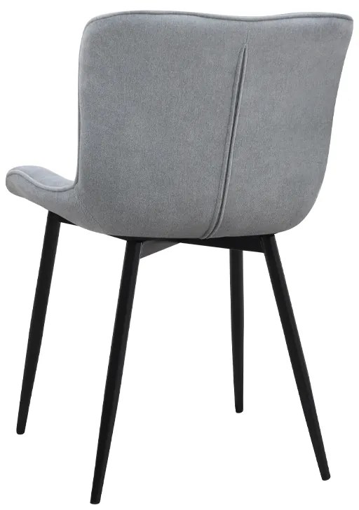 Καρέκλα τραπεζαρίας Chiara Megapap γκρι ύφασμα - μεταλλικό μαύρο πόδι 48x58x81εκ.