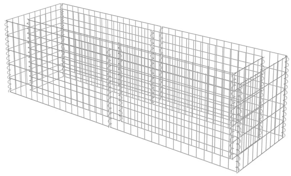 vidaXL Συρματοκιβώτιο-Γλάστρα Υπερυψωμένη 180x50x50 εκ. Γαλβ. Χάλυβας