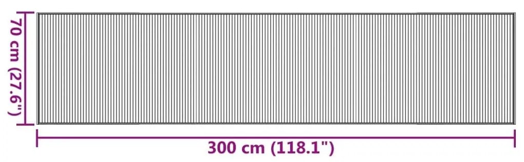 Χαλί Ορθογώνιο Μαύρο 70 x 300 εκ. Μπαμπού - Μαύρο