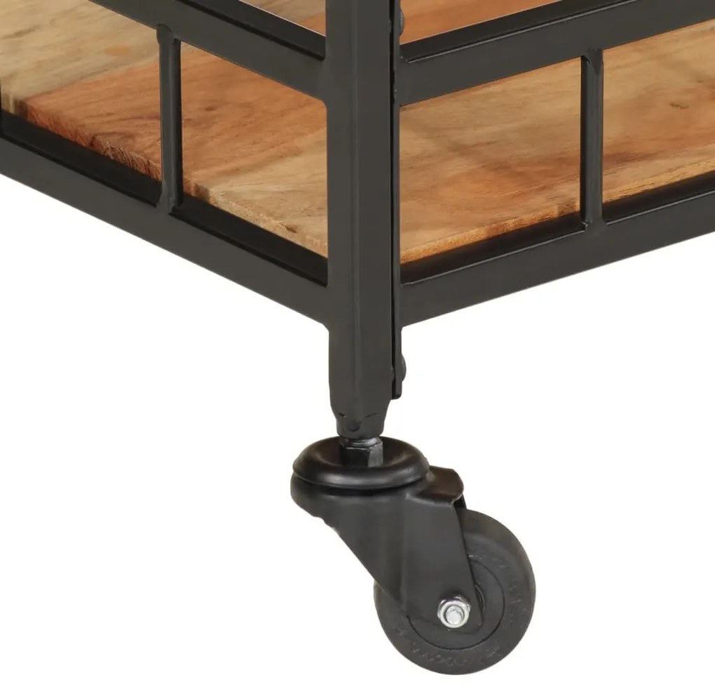 vidaXL Καροτσάκι Μπαρ 60 x 40 x 80 εκ. από Μασίφ Ξύλο Ακακίας & Σίδηρο