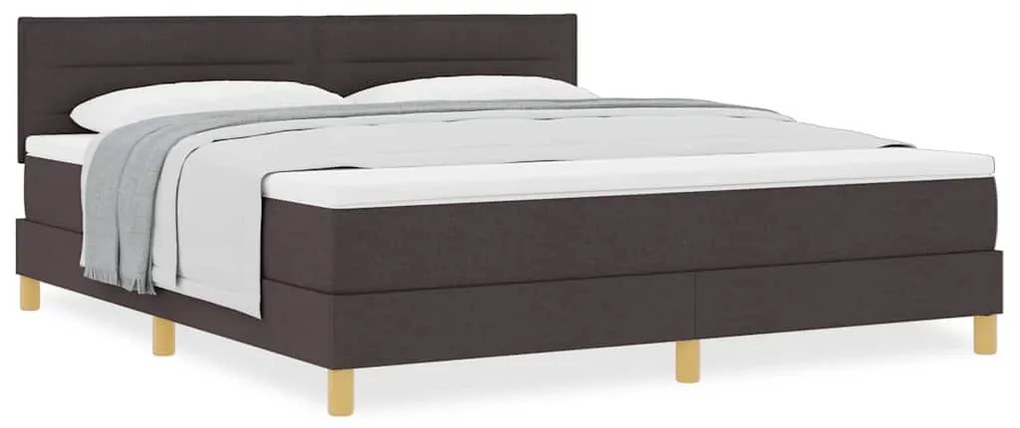 vidaXL Κρεβάτι box spring με στρώμα με στρώμα Σκούρο καφέ Σκούρο καφέ