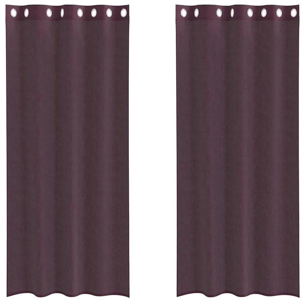 vidaXL Κουρτίνες Voile με ροδέλες 2 τεμάχια Μοβ 140x225 εκ.