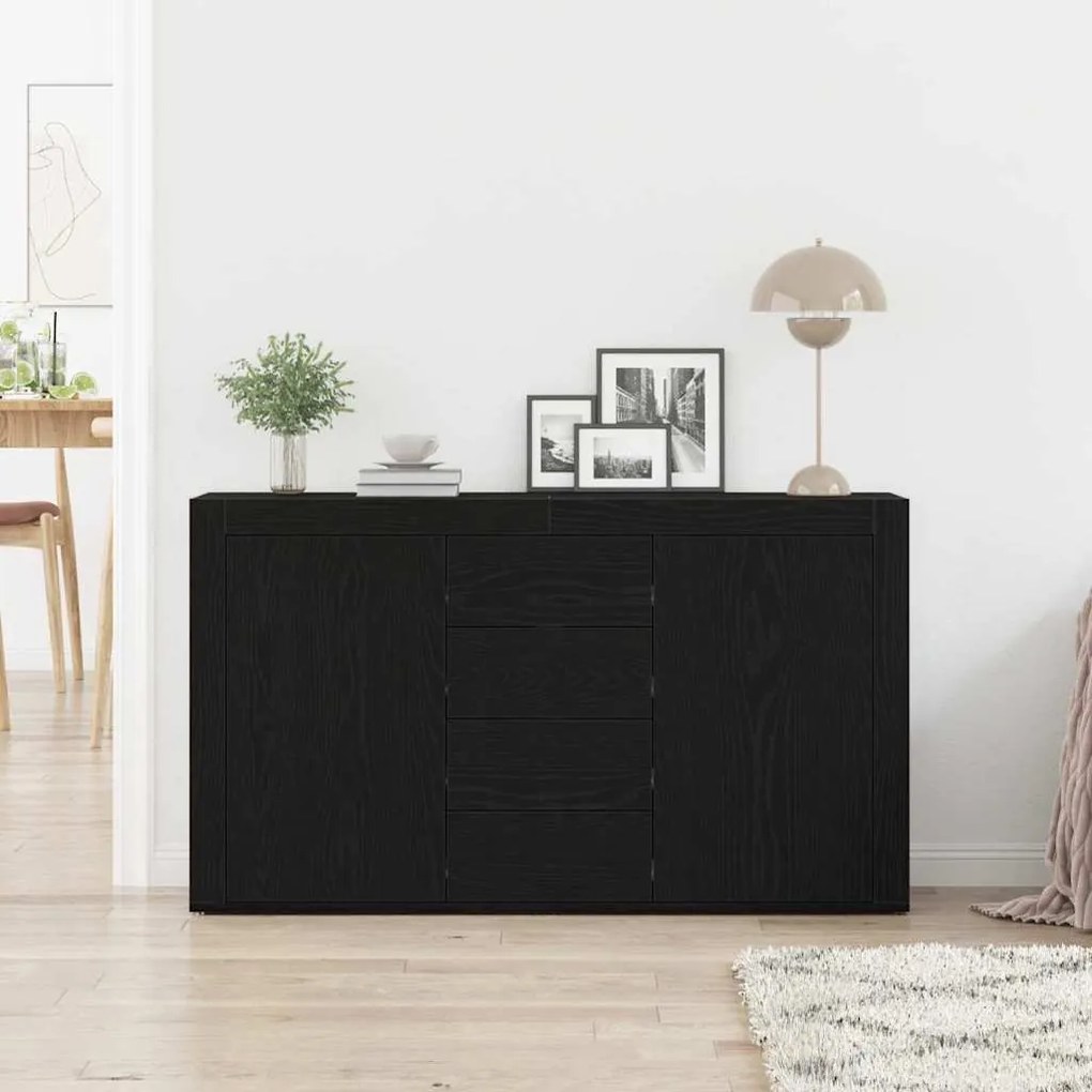 vidaXL Πλαϊνό γραφείο Μαύρη δρυς 120 x 36 x 69 εκ Επεξεργασμένο ξύλο
