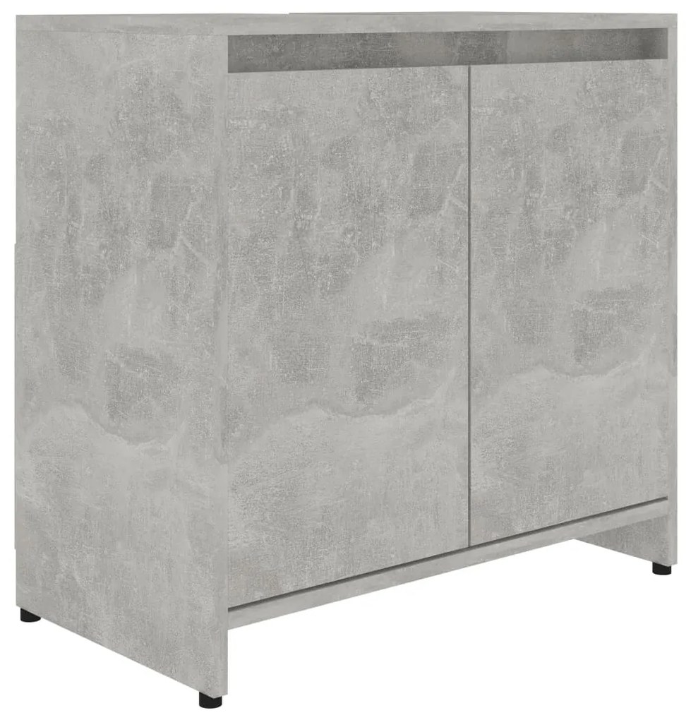 Ντουλάπι Νιπτήρα Γκρι του Σκυροδέματος 60x33x61 εκ. Επεξ. Ξύλο 802646