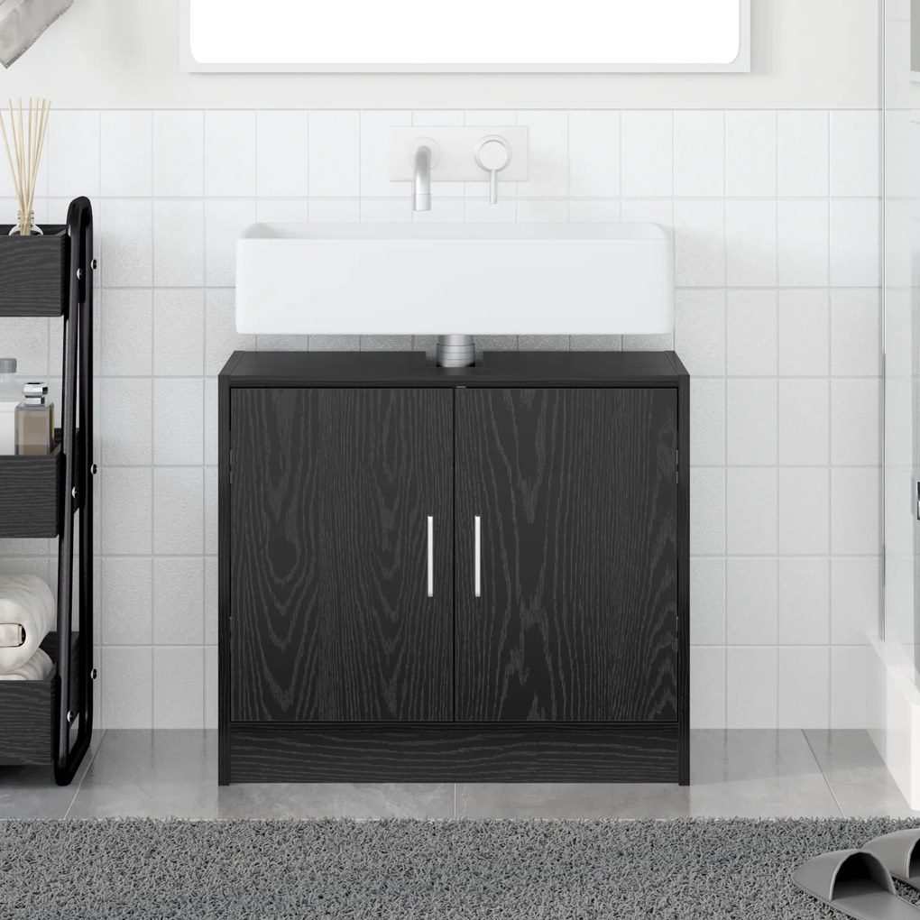 vidaXL Ντουλάπι Νιπτήρα  Μαύρου Δρυός 63x29x55 εκ. Επεξεργασμένο Ξύλο