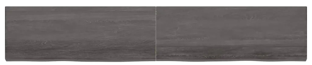 Πάγκος Μπάνιου Σκούρο Καφέ 220x40x(2-6) εκ. Επεξεργ. Μασίφ Ξύλο - Γκρι