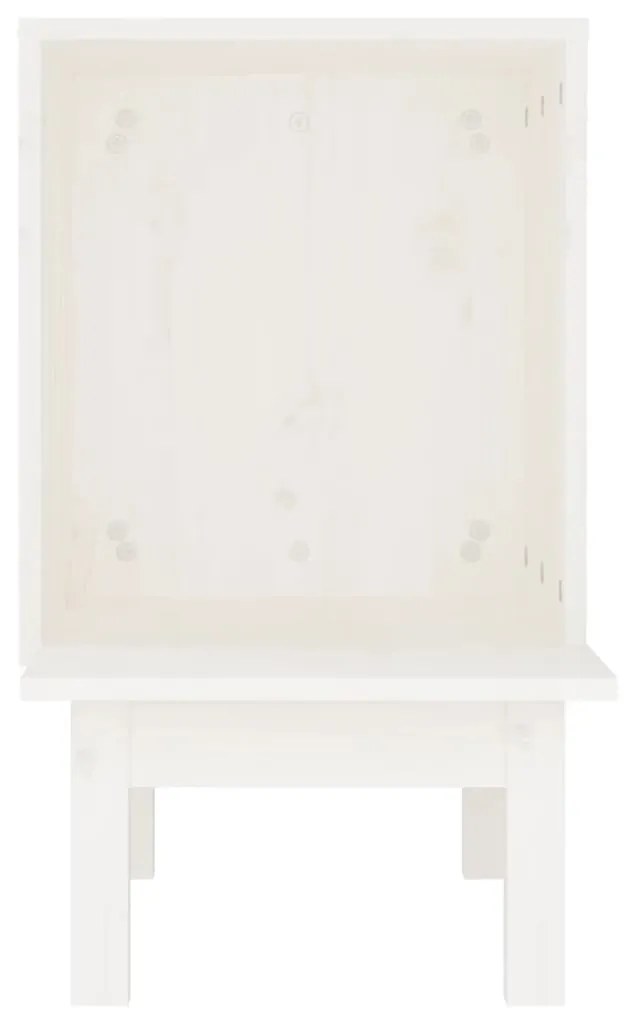 vidaXL Σπίτι Γάτας Λευκό 60 x 36 x 60 εκ. από Μασίφ Ξύλο Πεύκου
