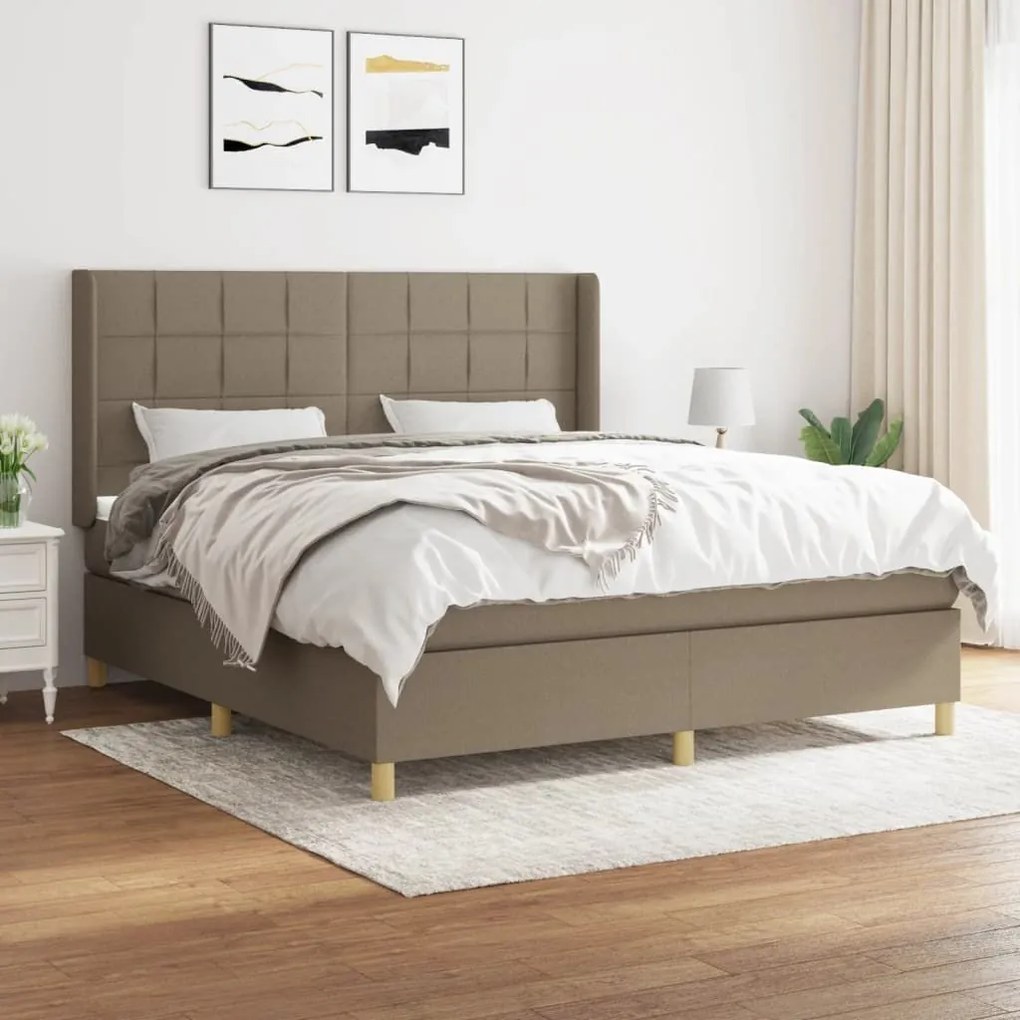 ΚΡΕΒΑΤΙ BOXSPRING ΜΕ ΣΤΡΩΜΑ TAUPE 180X200 ΕΚ. ΥΦΑΣΜΑΤΙΝΟ 3132013