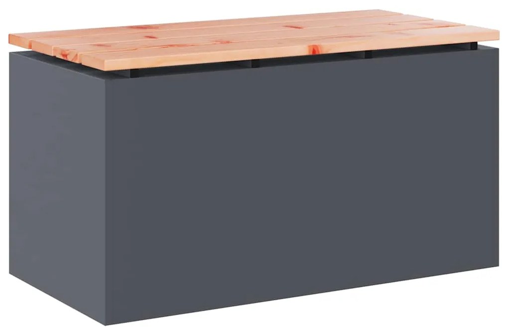 vidaXL Παγκάκι κήπου Ανθρακί 80 x 40 x 43 εκ Ατσάλι