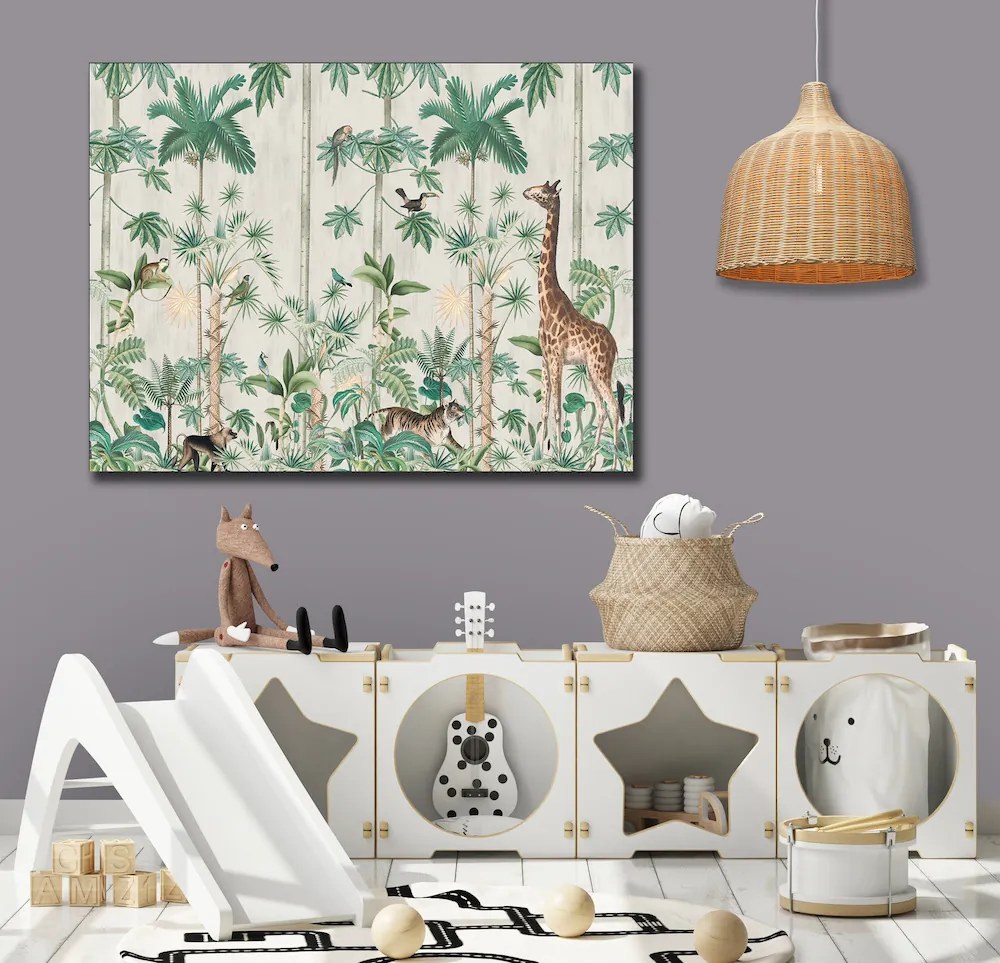 Παιδικός πίνακας σε καμβά Exotic Animals KNV0482 45cm x 65cm