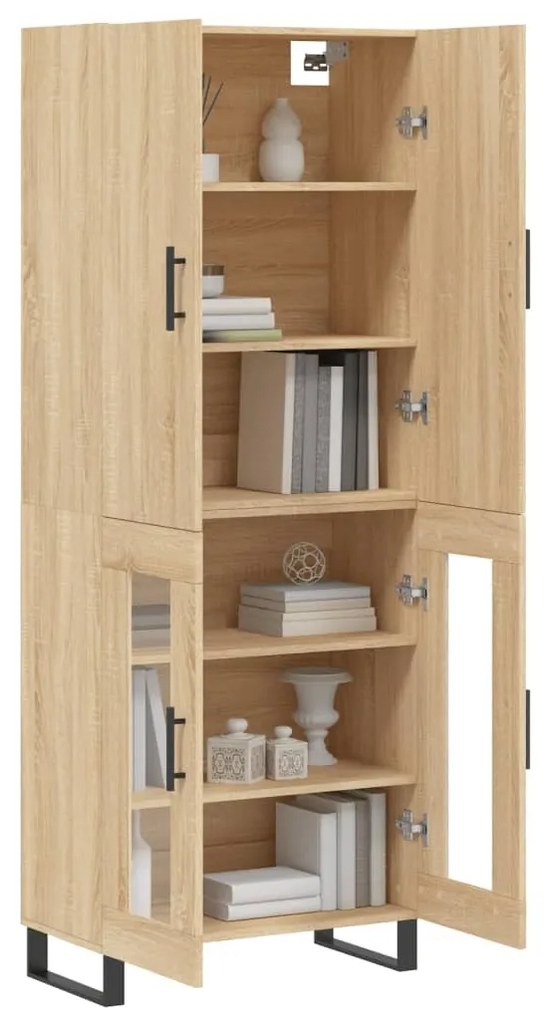 vidaXL Ντουλάπι Sonoma δρυς 69,5 x 34 x 180 εκ. από Επεξεργασμένο Ξύλο