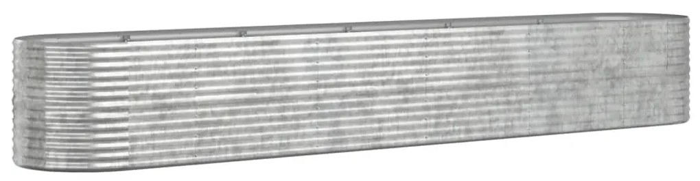 vidaXL Ζαρντινιέρα Ασημί 440x80x68 εκ. Ατσάλι με Ηλεκτρ. Βαφή Πούδρας