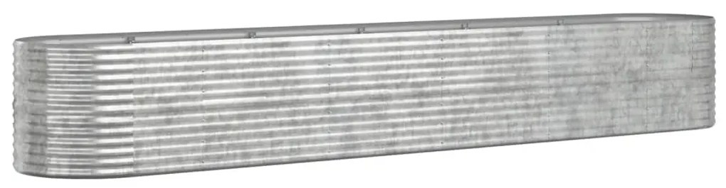 vidaXL Ζαρντινιέρα Ασημί 440x80x68 εκ. Γαλβανισμένος χάλυβας