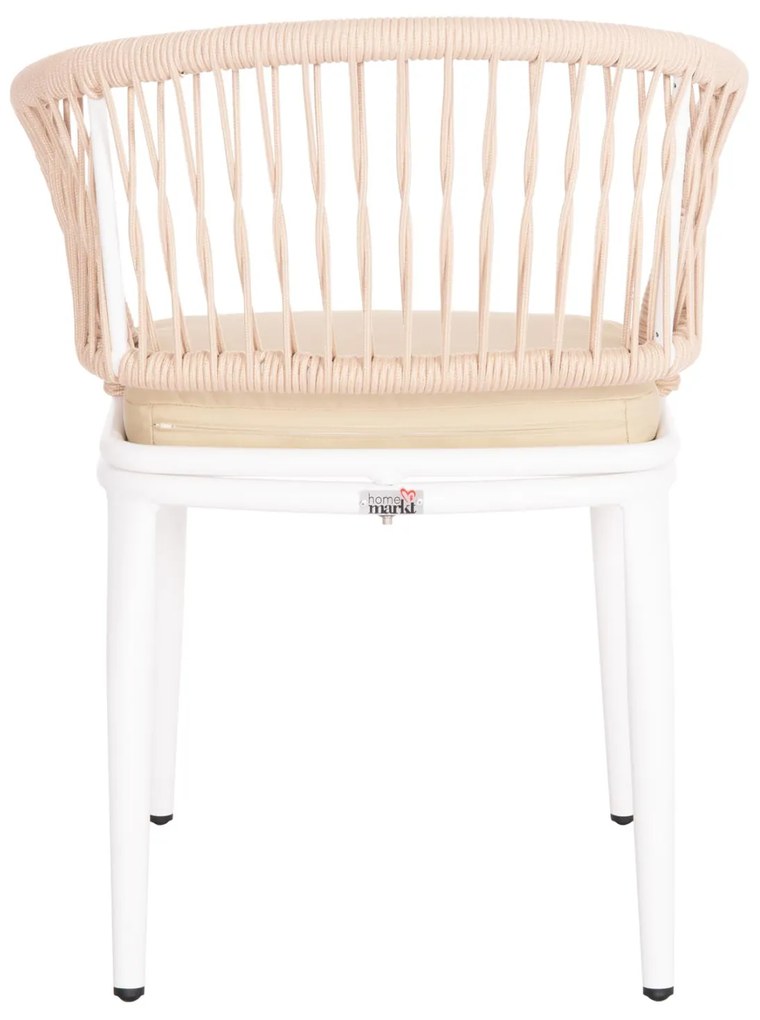 Καρέκλα - Πολυθρόνα MAGNET C6287.02 Λευκή Αλουμινίου με Μπέζ P.E. Σχοινί 59x61x81.5Υεκ. 4αδα 59x61x81.5 εκ.