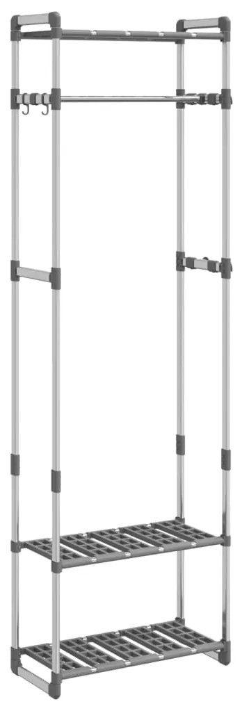 vidaXL Κρεμάστρα Ρούχων με 3 Επίπεδα Ασημί 59x29x192 εκ. Αλουμίνιο