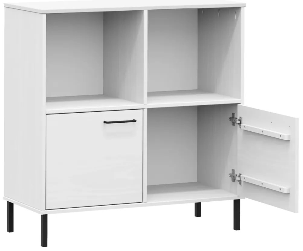 vidaXL Βιβλιοθήκη OSLO Λευκή 90x35x90,5 εκ. Μασίφ Ξύλο με Μετ. Πόδια