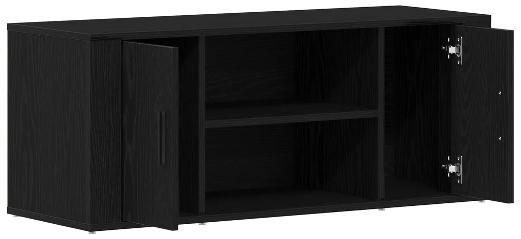 vidaXL Κονσόλα Τηλεόρασης Μαύρο Δρυς 100x35x40 εκ Επεξεργασμένο Ξύλο