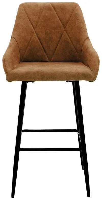 Σκαμπό bar Empower μεταλλικό μαύρο-ύφασμα antique καφέ 49x49x97 εκ.