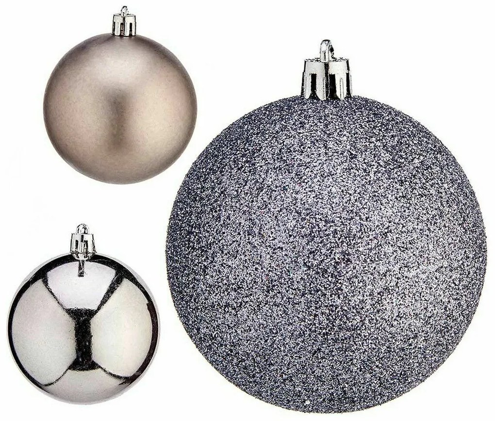 Σετ Χριστουγεννιάτικες Μπάλες Krist+ Ασημί Πλαστική ύλη Ø 7 cm (12 Μονάδες)