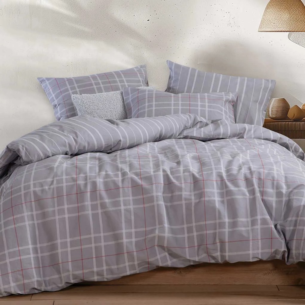 Σεντόνια Υπέρδιπλα (Σετ) Nef-Nef Homeware Smart Highlar Grey Γκρι ΧΩΡΙΣ ΛΑΣΤΙΧΟ 240x270