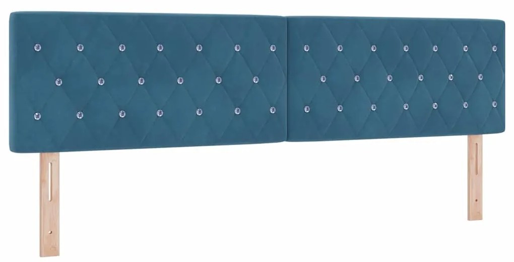 vidaXL Κρεβάτι με ελατήρια Σκούρο Μπλε 180 x 200 cm Βελούδο