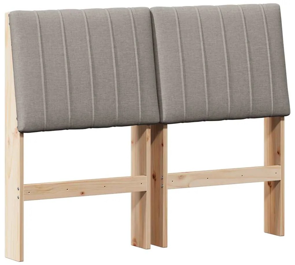 vidaXL Ταπετσαρισμένο κεφαλάρι Taupe 120 cm Στερεά ξυλεία πεύκου