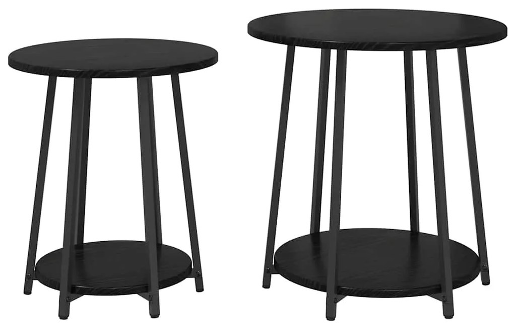 vidaXL Σετ βοηθητικά τραπεζάκια 2 pcs Μαύρη δρυς 50 x 50 x 51 εκ.