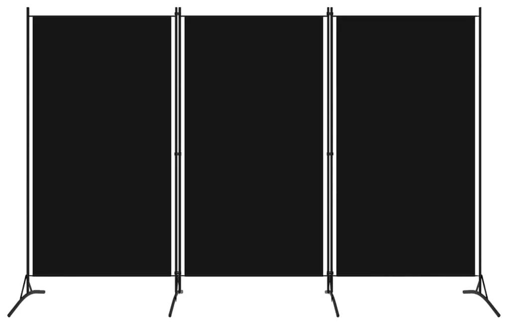 vidaXL Διαχωριστικό Δωματίου με 3 Πάνελ Μαύρο 260 x 180 εκ.